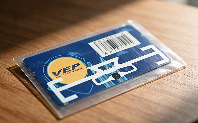 Malaysia VEP RFID tag sticker ready for application.